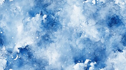Fototapeta premium Splat and smudge patterns in watercolor artwork featuring a boundless backdrop with denim blue and white psychedelic colors embodying a bohemian abstract style and folk inspired motifs