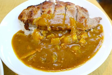 肉が乗ったカレーライス