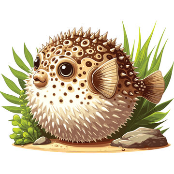 recommend clip art: Cute Puffer Fish Vector Cartoon illustration