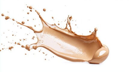 How can the symmetry of the splash be used as a metaphor for even and flawless coverage when applying foundation