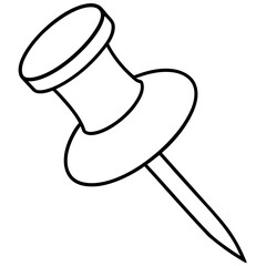 pushpin outline coloring book page line art illustration digital drawing