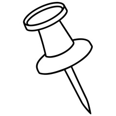 pushpin outline coloring book page line art illustration digital drawing