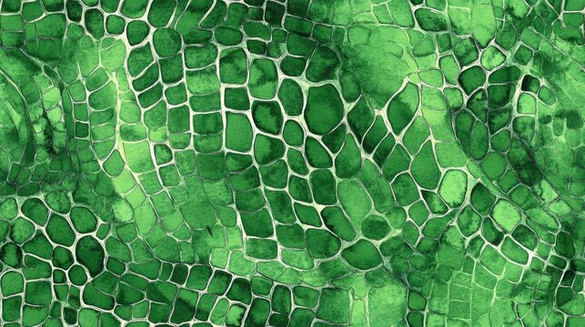 Snake pattern Green reptilian backdrop Crocodile hide texture Continuous reptile design Watercolor python skin Seamless snake pattern