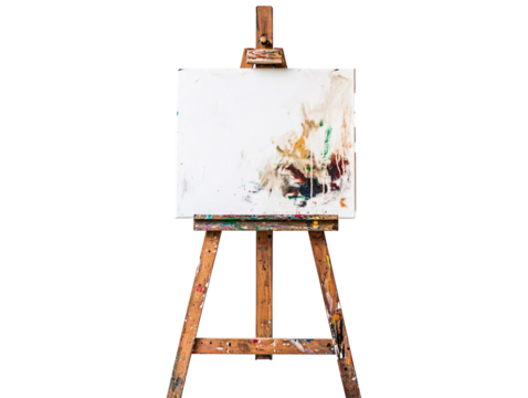 a painting on a wooden easel