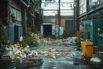 Waste landfill illustration created with Generative AI