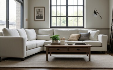 Fototapeta premium Modern luxury living room with elegant decor and minimalistic design..