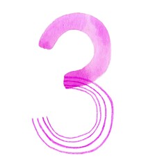 Soft pink watercolor number 