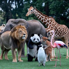 group of animals photo for world animal day