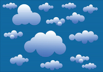 Clouds stripes shape on blue sky vector Design.