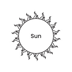 Sun vector icon. Sun line art vector, icon, silhouette. sunshine vector collection, summer, sunlight, vector illustration.