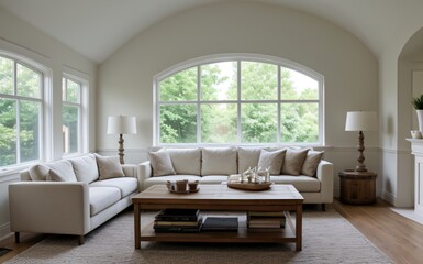 Fototapeta premium Modern luxury living room with elegant decor and minimalistic design..