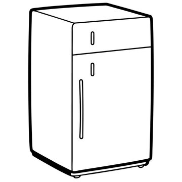 recommend clip art: refrigerator outline coloring book page line art illustration digital drawing