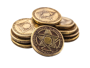 a stack of gold coins