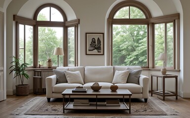 Fototapeta premium Modern luxury living room with elegant decor and minimalistic design..