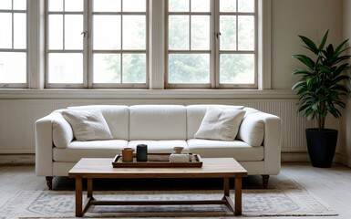 Fototapeta premium Modern luxury living room with elegant decor and minimalistic design..