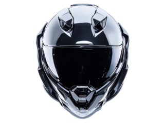 a black motorcycle helmet with a white background