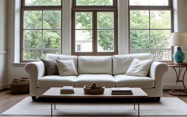 Fototapeta premium Modern luxury living room with elegant decor and minimalistic design..