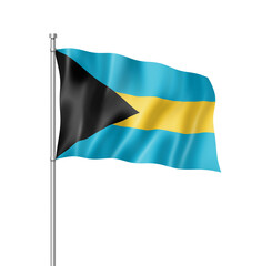 Bahamian flag isolated on white