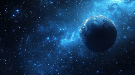 Obraz premium A Lonely Planet in the Vastness of Space