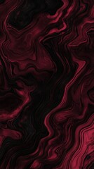 A rich, dark pattern flows and melts, featuring deep reds and blacks that evoke a sense of mystery and introspection