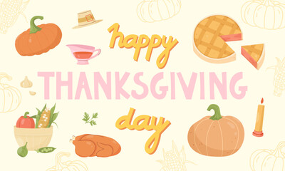 Thanksgiving day. Greeting poster