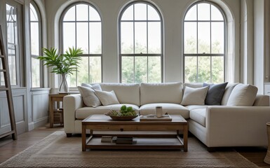Fototapeta premium Modern luxury living room with elegant decor and minimalistic design..