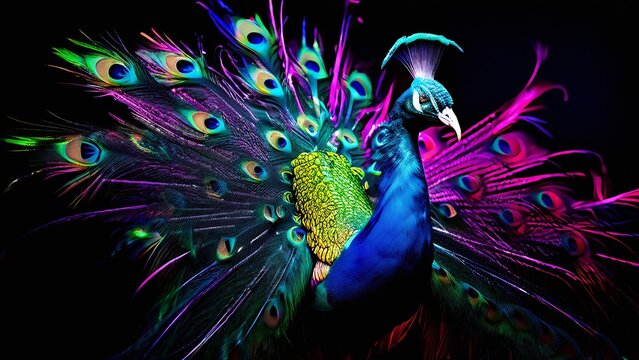a peacock spreading its wings