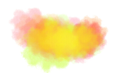 Transparent watercolor colorful clouds explosion. Paint stains watercolor explosion overlay effect. Paint brush strokes explosion, color smoke explosion. Png file