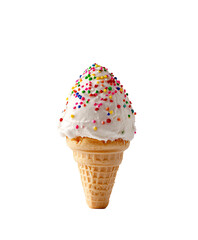 an ice cream cone with sprinkles on top