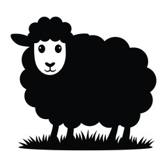 Beautiful sheep silhouette isolated vector illustration