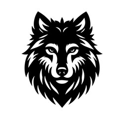 Fototapeta premium simple wolf head vector logo design
