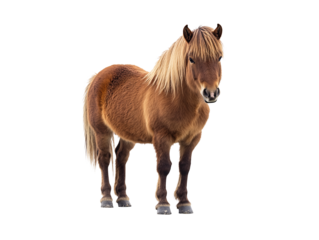 a brown horse with long hair