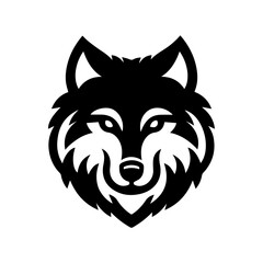 simple wolf head vector logo design