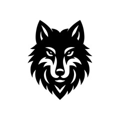 simple wolf head vector logo design