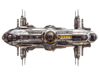 a spaceship with a white background