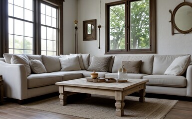 Fototapeta premium Modern luxury living room with elegant decor and minimalistic design..