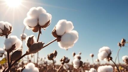 Cotton Field in the Sunshine