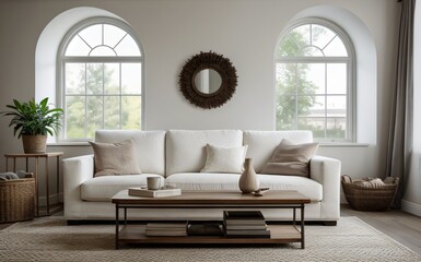 Fototapeta premium Modern luxury living room with elegant decor and minimalistic design..