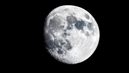 Fototapeta premium Closeup shot of the moon isolated on a black background