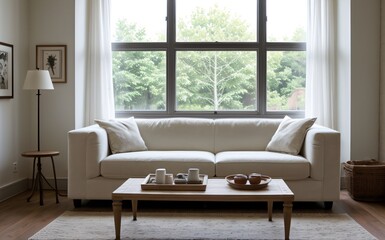 Fototapeta premium Modern luxury living room with elegant decor and minimalistic design..