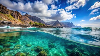 Abstract reflection of the Tenerife ocean creating a luxurious and natural art piece