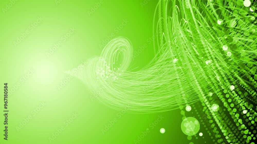 Wall mural lime green color 3d rotating shape complex pattern abstract design geometrical modern background