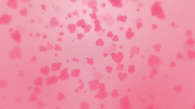 Beautiful pink hearts love falling animation for Mother's day, wedding, valentines day, and Women's day background. High quality 4K seamless loop video