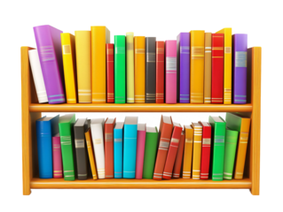 a shelf with many books