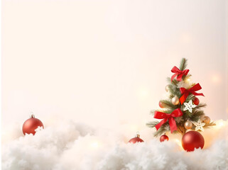 Warm and cozy Christmas card with a copy space