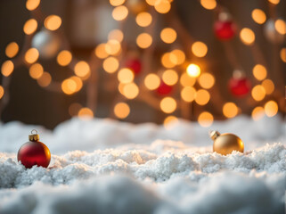 Warm and cozy Christmas card with a copy space