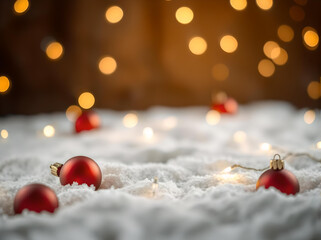 Warm and cozy Christmas card with a copy space