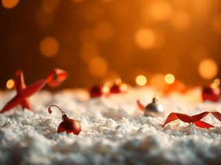 Warm and cozy Christmas card with a copy space