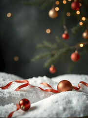 Warm and cozy Christmas card with a copy space