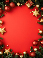 Warm and cozy Christmas card with a copy space